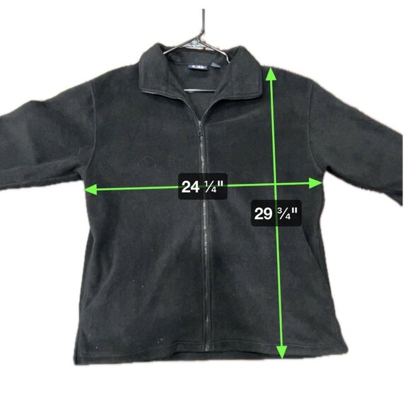 C.B. Casual Plus Size 1X Black Fleece Full-Zip Jacket - Picture 7 of 7